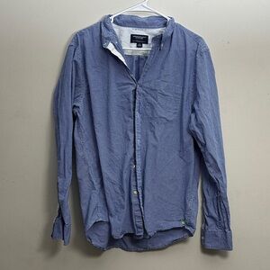 American Eagle Outfitters Navy Checkered Casual Shirt